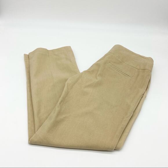 Fashionista 100% Silk Ankle Pants Mid Rise Tan Career Made In USA Women's  2‎ - Picture 8 of 11